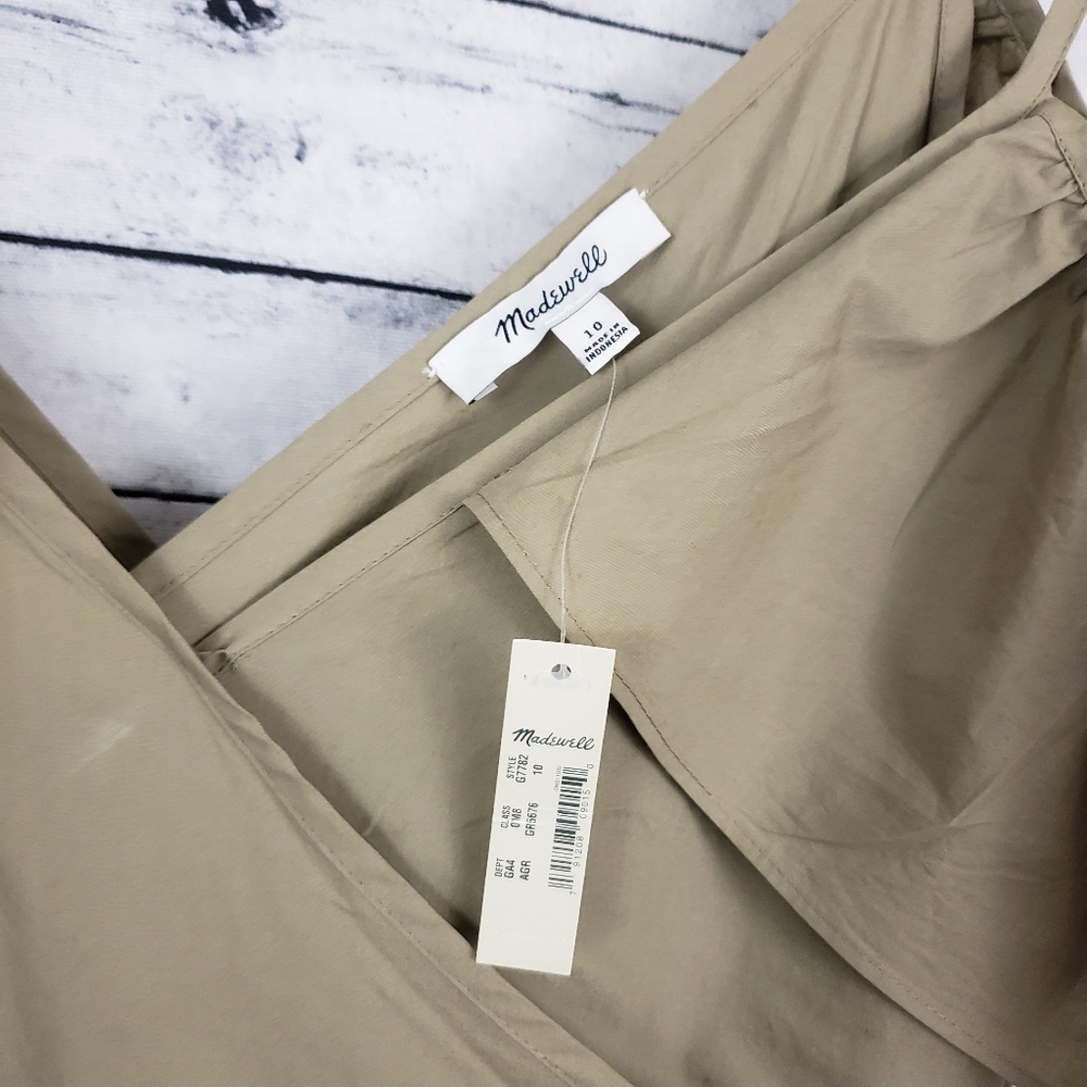 Madewell Khaki Cold-Shoulder Ruffle Dress ( - Picture 10 of 10